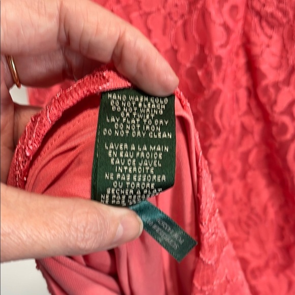 Ralph Lauren Ruched Wrap Sheath Dress in Peach Pink - Picture 8 of 8